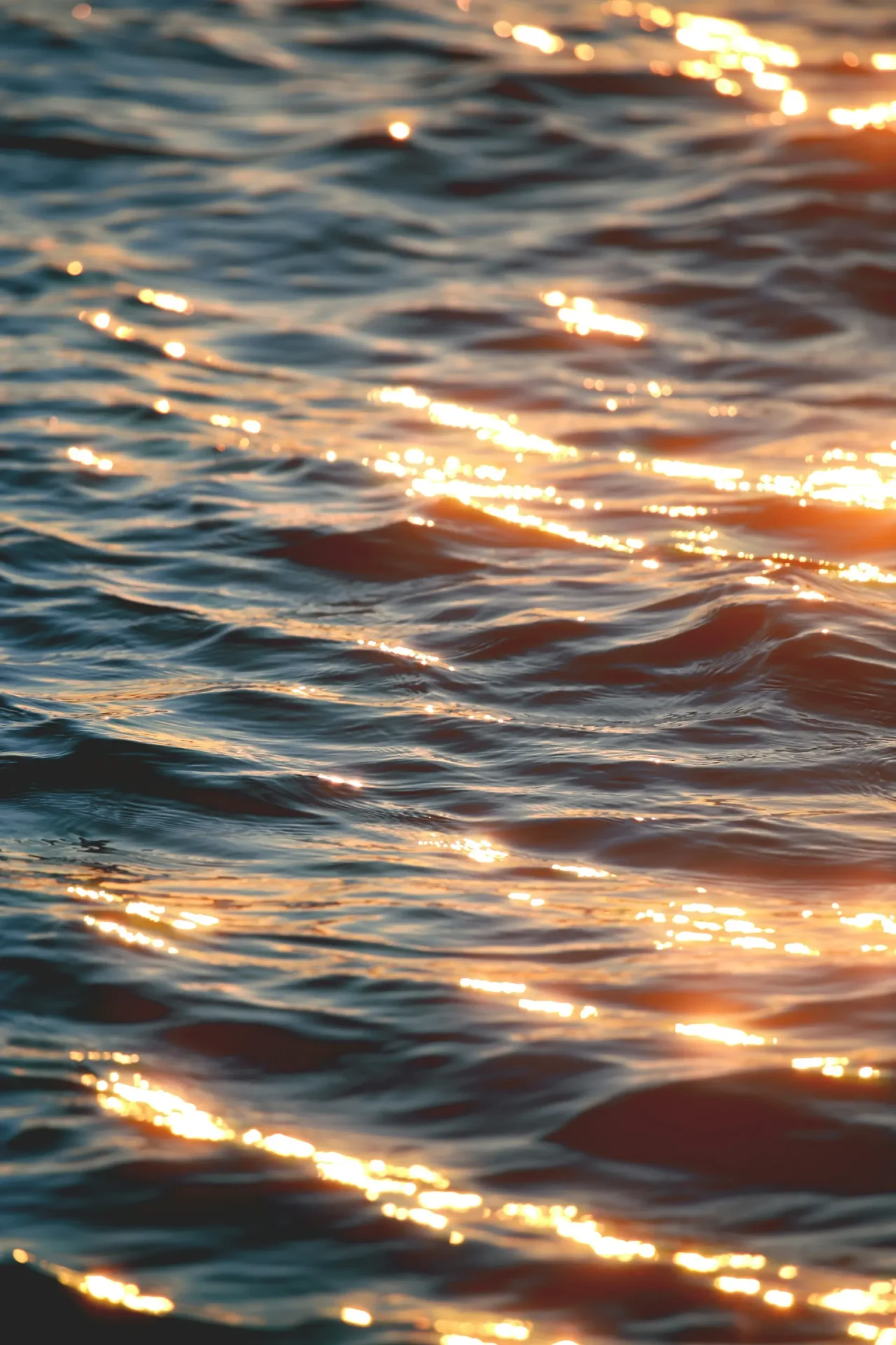 Sunlight reflecting on gentle ocean waves.